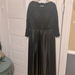 Satin and Lace w/rhinestones and beaded top Evening Gown